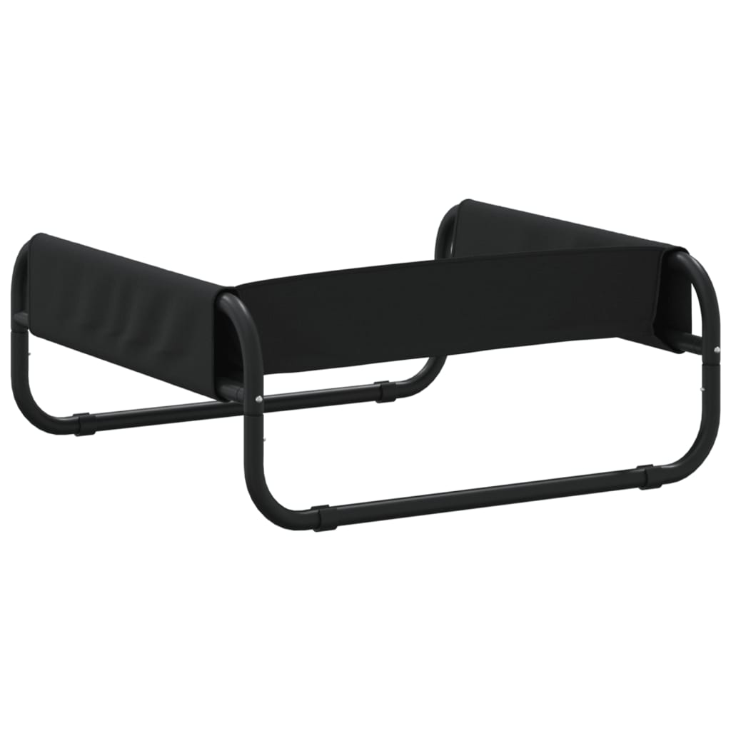 Upphöjd hundbädd antracit oxfordtyg och stål