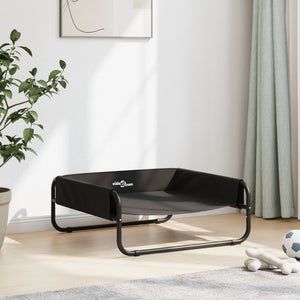 Upphöjd hundbädd antracit oxfordtyg och stål