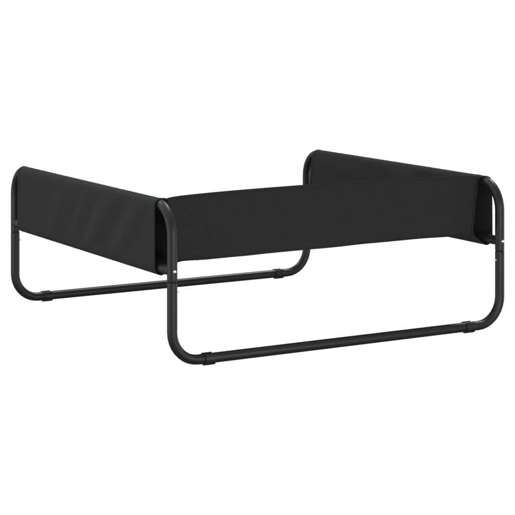 Upphöjd hundbädd antracit oxfordtyg och stål