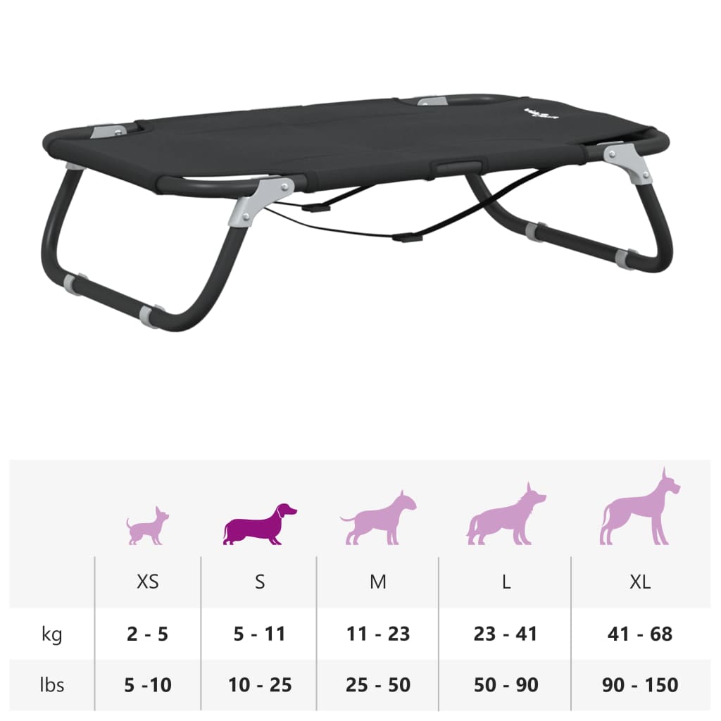 Hundbädd hopfällbar antracit oxfordtyg och stål