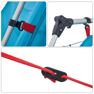 Familjetält med veranda 9 personer blå snabbrest