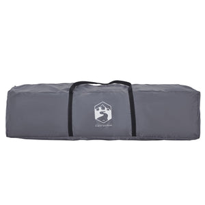 Familjetält med veranda 9 personer grå och orange snabbrest