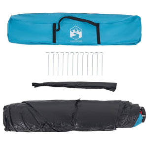 Campingtält 4 personer blå snabbrest