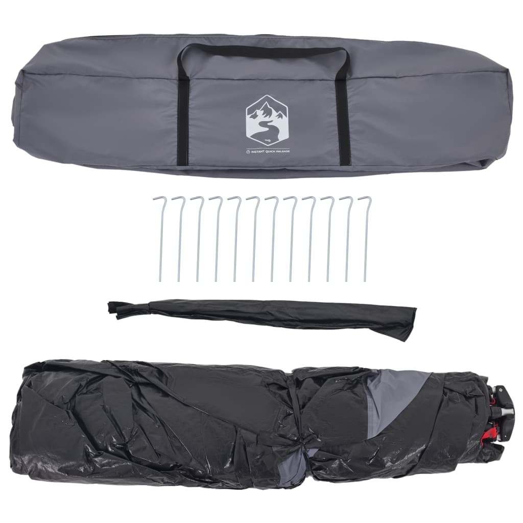 Campingtält 4 personer grå och orange snabbrest