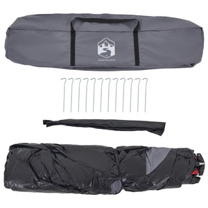 Campingtält 4 personer grå och orange snabbrest