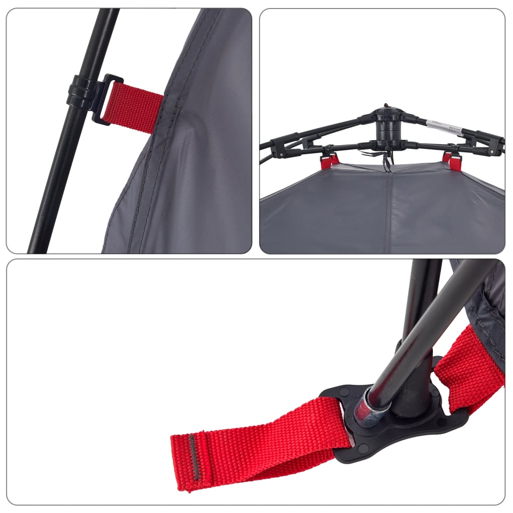 Kupoltält 3 personer grå och orange snabbrest