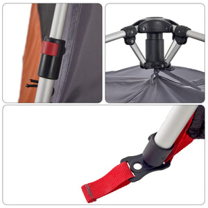 Familjetält 6 personer grå och orange snabbrest