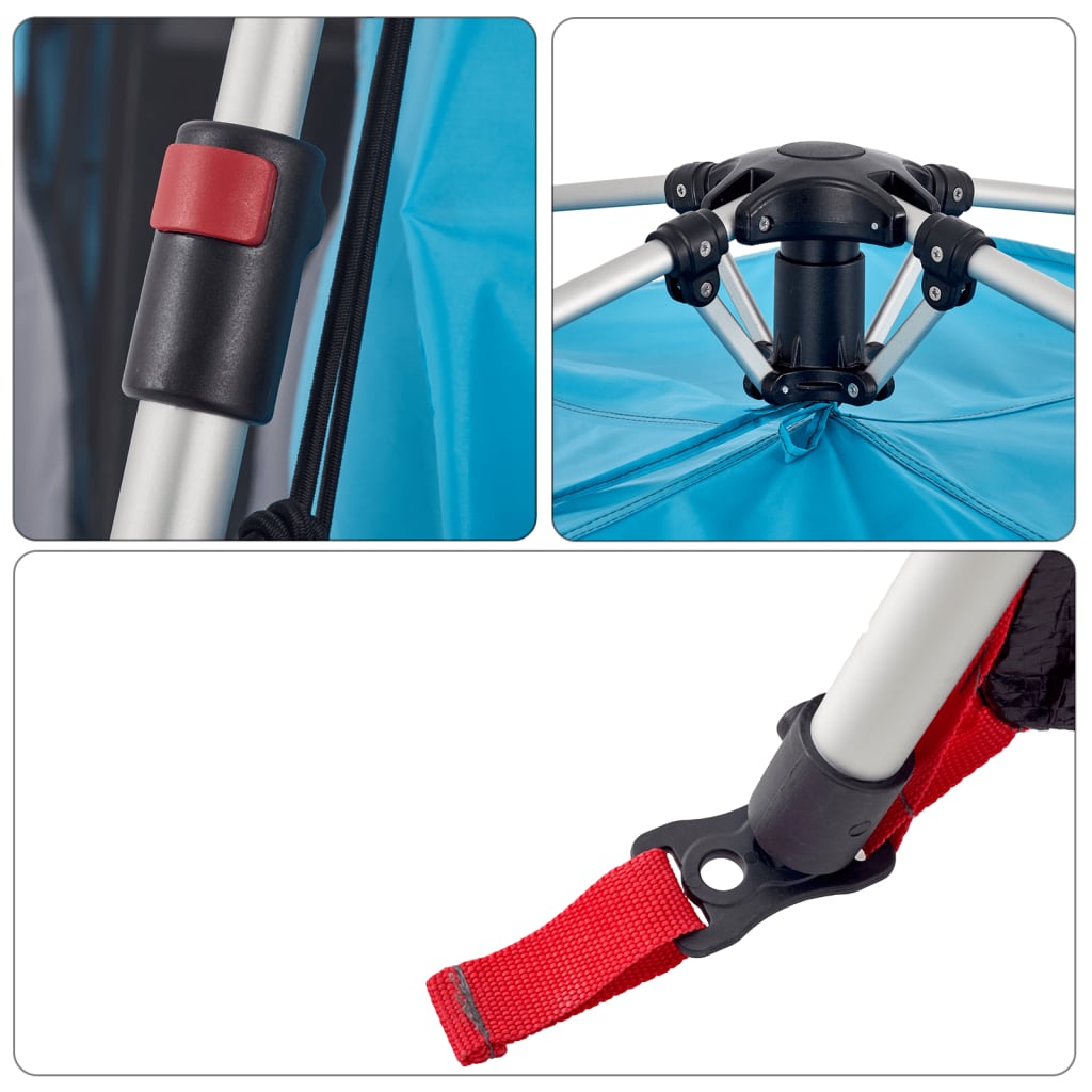 Kupoltält 8 personer blå snabbrest