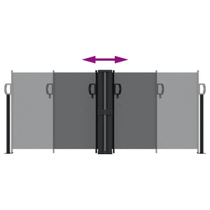 Infällbar sidomarkis svart 100x600 cm