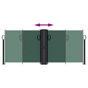 Infällbar sidomarkis mörkgrön 100x600 cm
