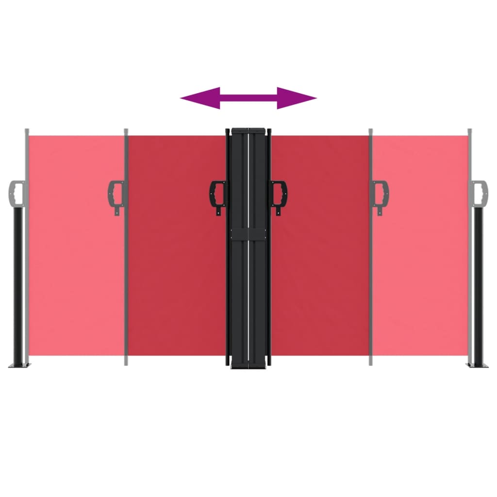 Infällbar sidomarkis röd 120x600 cm