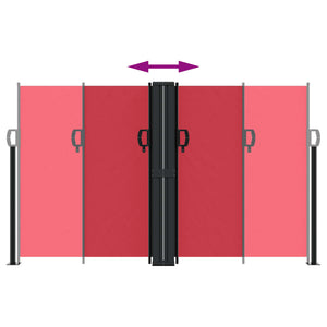 Infällbar sidomarkis röd 140x600 cm