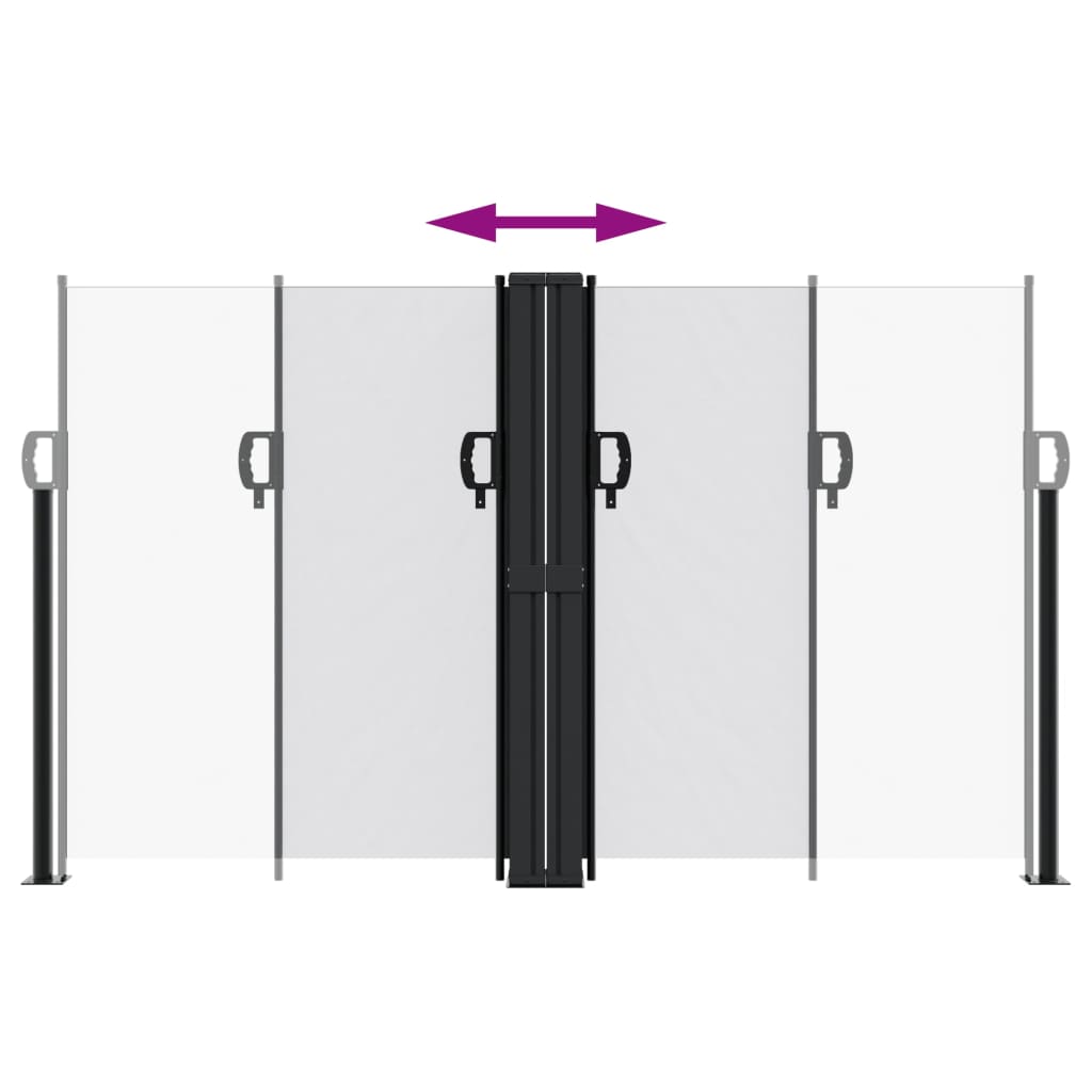 Infällbar sidomarkis vit 140x600 cm