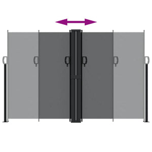 Infällbar sidomarkis svart 160x600 cm