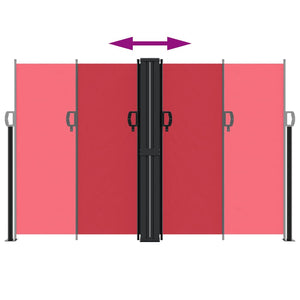Infällbar sidomarkis röd 160x600 cm