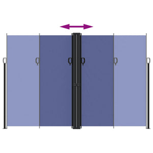 Infällbar sidomarkis blå 220x600 cm