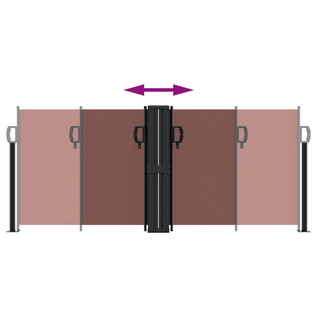 Infällbar sidomarkis brun 100x1000 cm