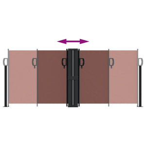 Infällbar sidomarkis brun 100x1000 cm
