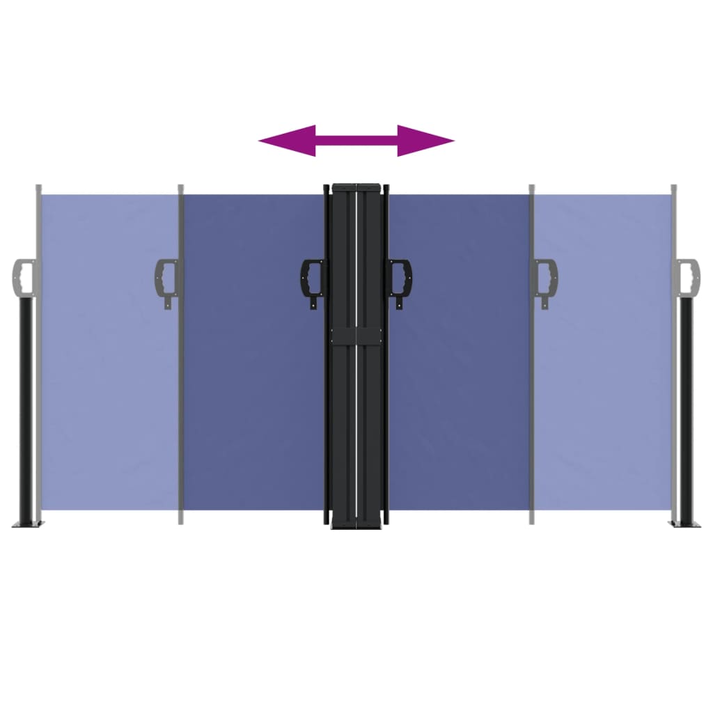 Infällbar sidomarkis blå 120x1000 cm