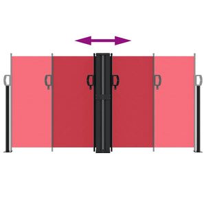 Infällbar sidomarkis röd 120x1200 cm