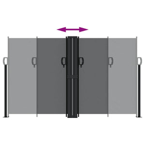 Infällbar sidomarkis svart 140x1200 cm