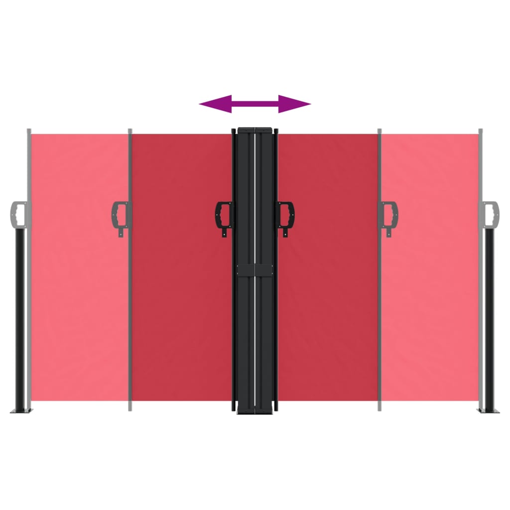 Infällbar sidomarkis röd 140x1200 cm
