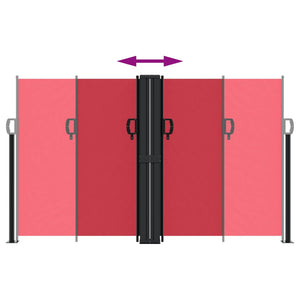 Infällbar sidomarkis röd 140x1200 cm