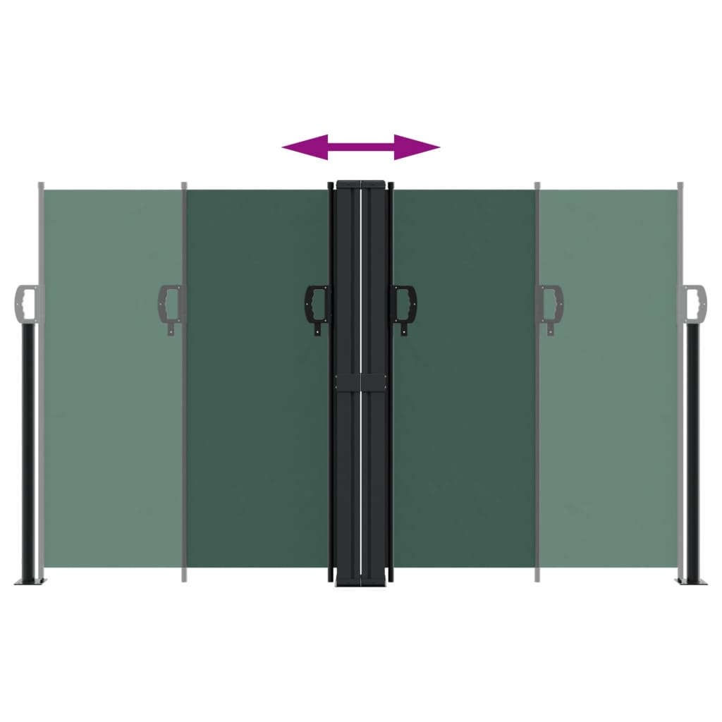 Infällbar sidomarkis mörkgrön 140x1200 cm