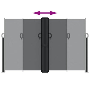 Infällbar sidomarkis svart 160x1200 cm