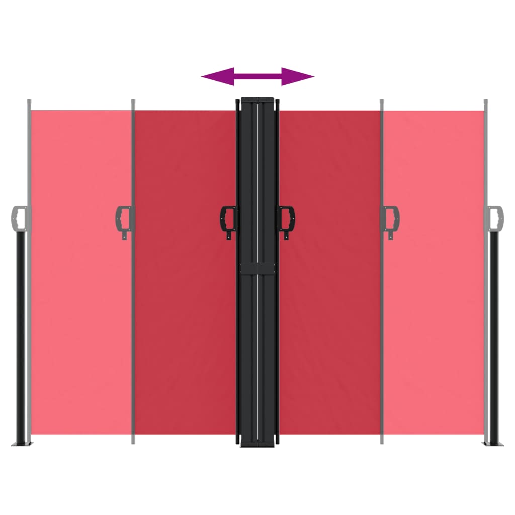 Infällbar sidomarkis röd 180x1200 cm
