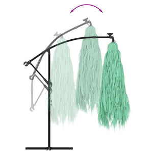 Trädgårdsparasoll med stålstång grön 269x269x235 cm