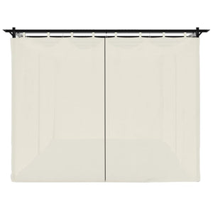 Paviljong med draperi gräddvit 6x3 m stål