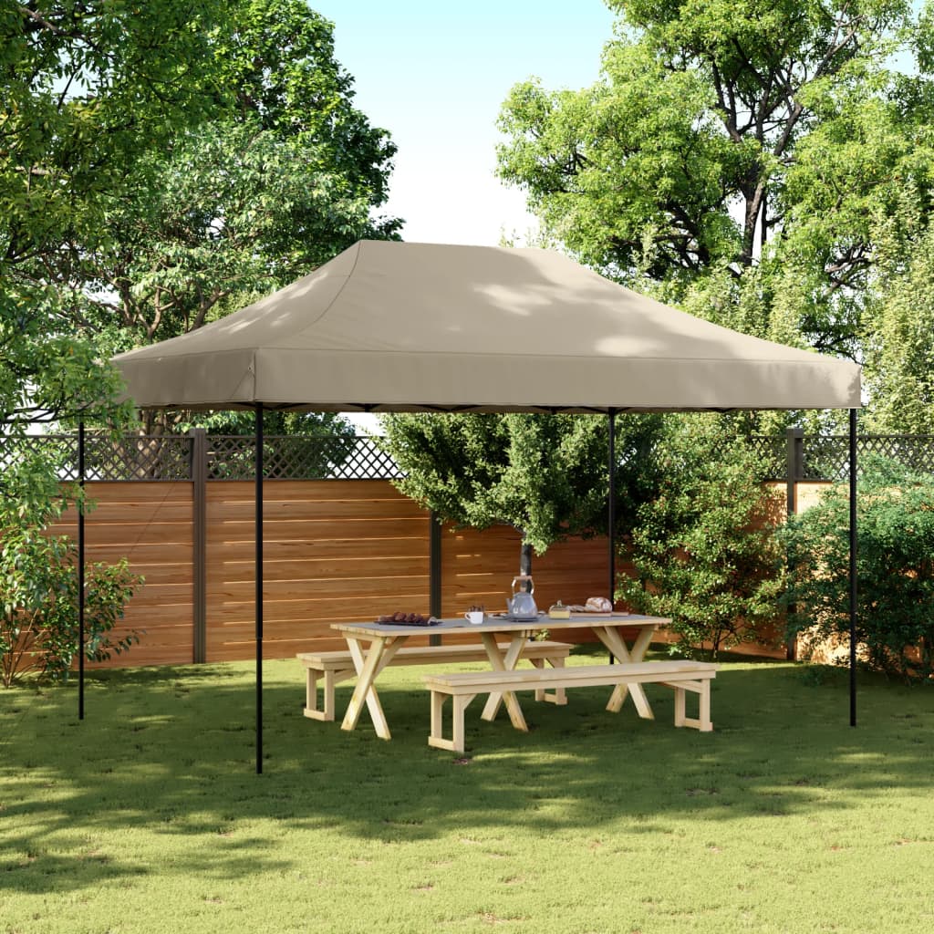Pop-Up hopfällbart partytält 440x292x315 cm taupe