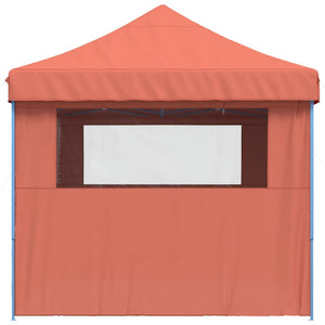Pop-Up hopfällbart partytält med 4 sidoväggar terrakotta