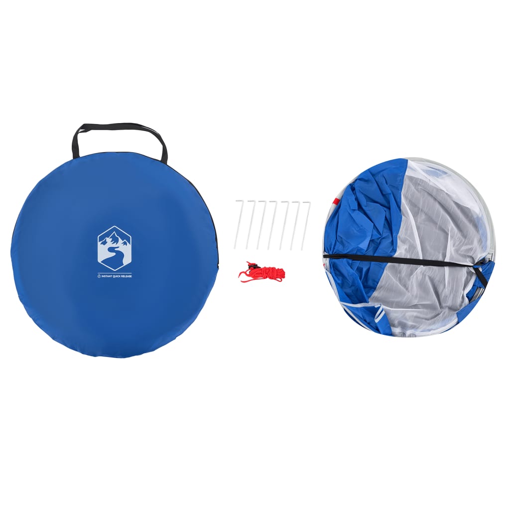 Strandtält 2 personer azurblå pop-up vattentät