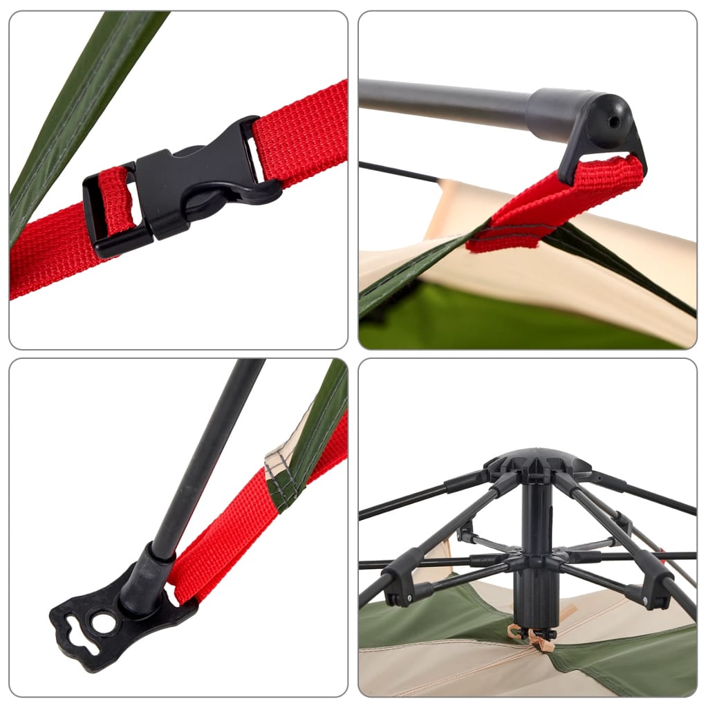 Kupoltält 4 personer grön snabbrest