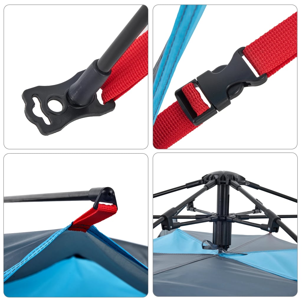 Kupoltält 5 personer blå snabbrest