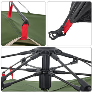 Kupoltält 3 personer grön snabbrest