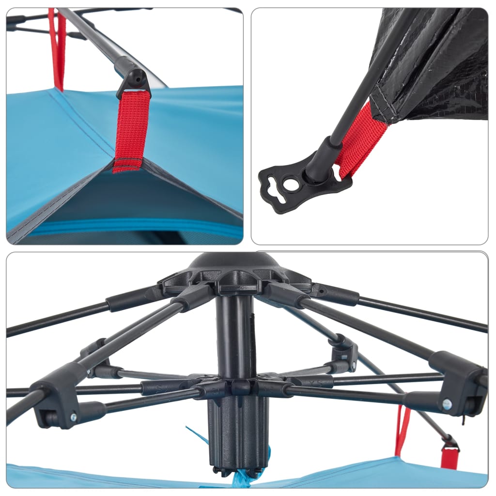 Kupoltält 3 personer blå snabbrest