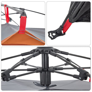 Kupoltält 3 personer grå och orange snabbrest