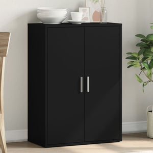 Byrå svart 60x31x84 cm konstruerat trä