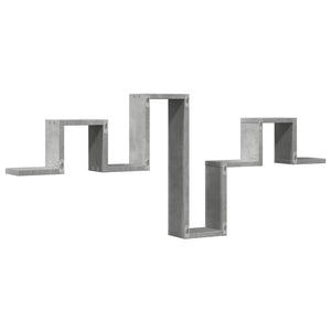 Vägghylla betonggrå 104,5x10x43 cm konstruerat trä