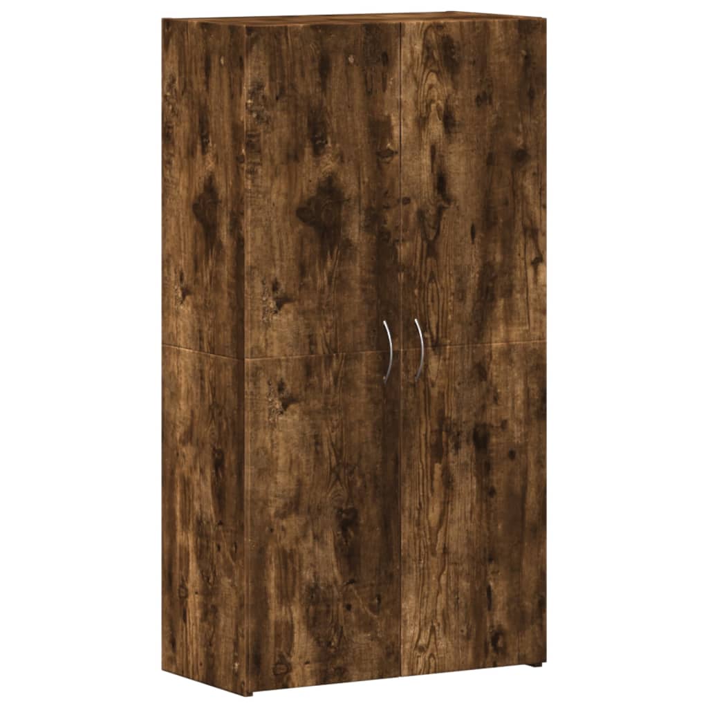 Dokumentskåp rökfärgad ek 60x32x115 cm konstruerat trä