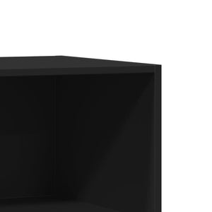 Garderob svart 77x48x102 cm konstruerat trä