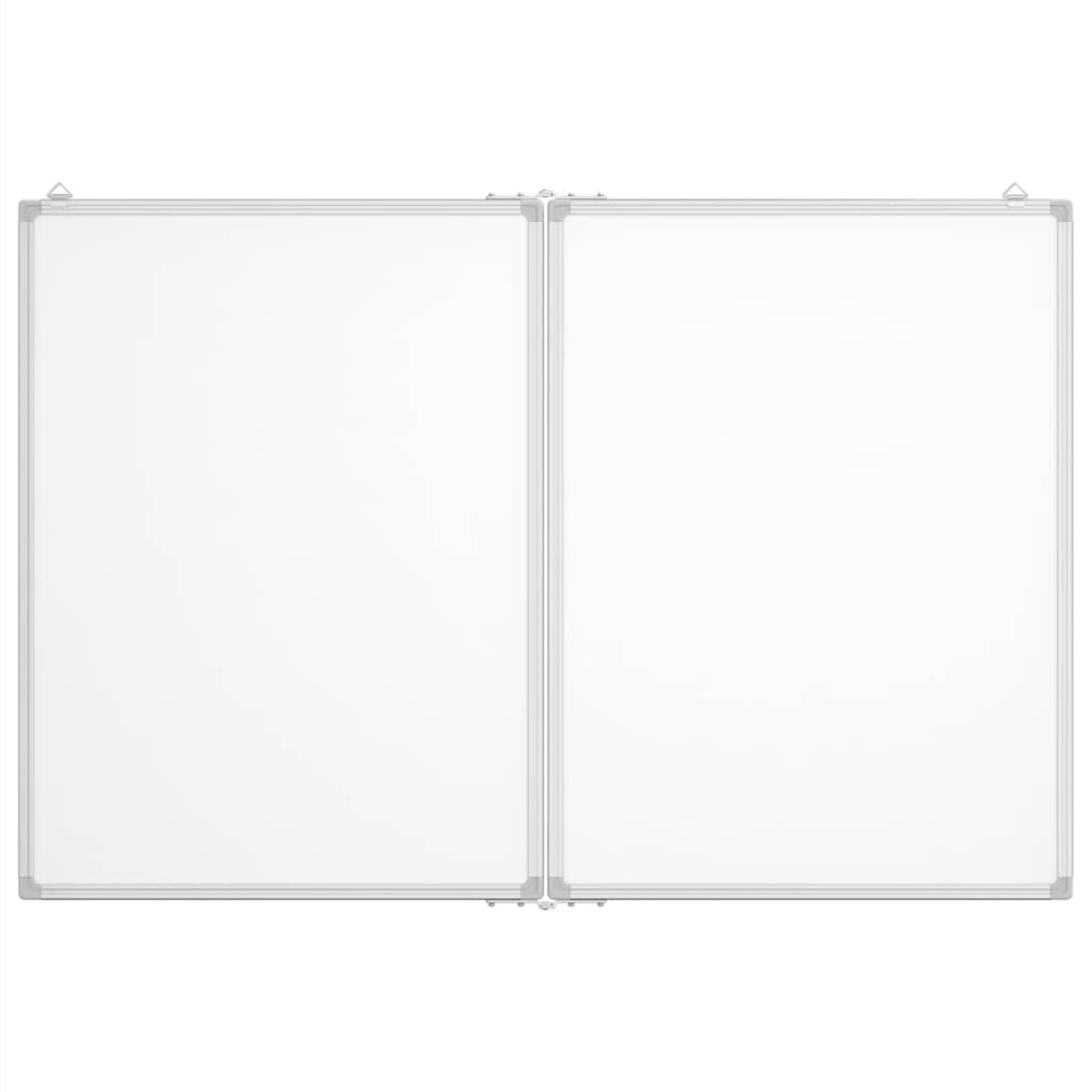 Magnetisk whiteboard hopfällbar 120x100x1,7 cm aluminium