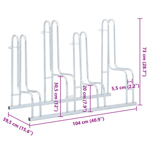 Cykelställ för 4 cyklar fristående galvaniserat stål