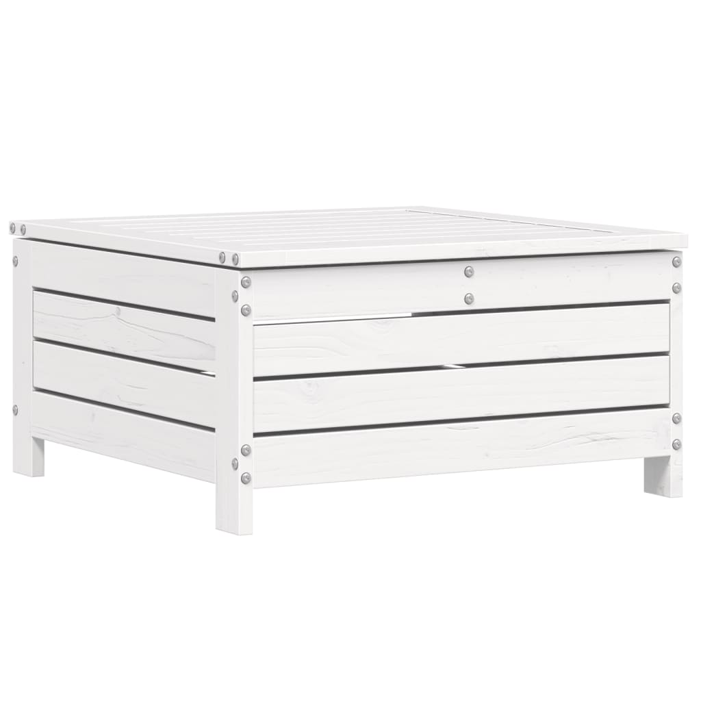 Soffgrupp för trädgården 6 delar vit massiv furu