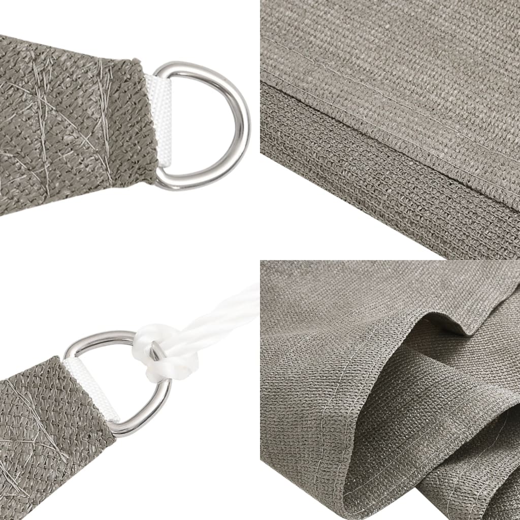 Solsegel 160 g/m² rektangulär ljusgrå 3x5 m HDPE