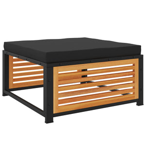 Soffgrupp för trädgården med dynor 5 delar massivt akaciaträ