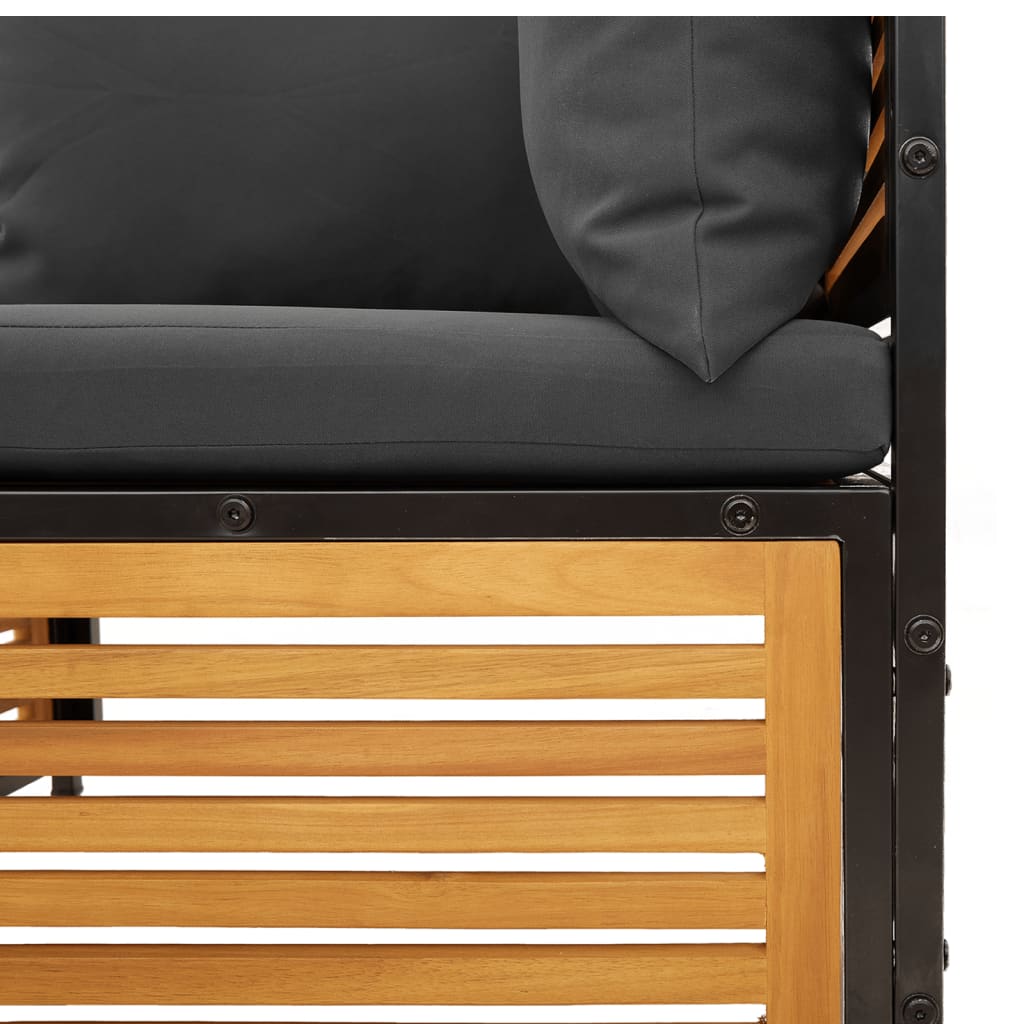 Loungegrupp för trädgården med dynor 9 delar massivt akaciaträ